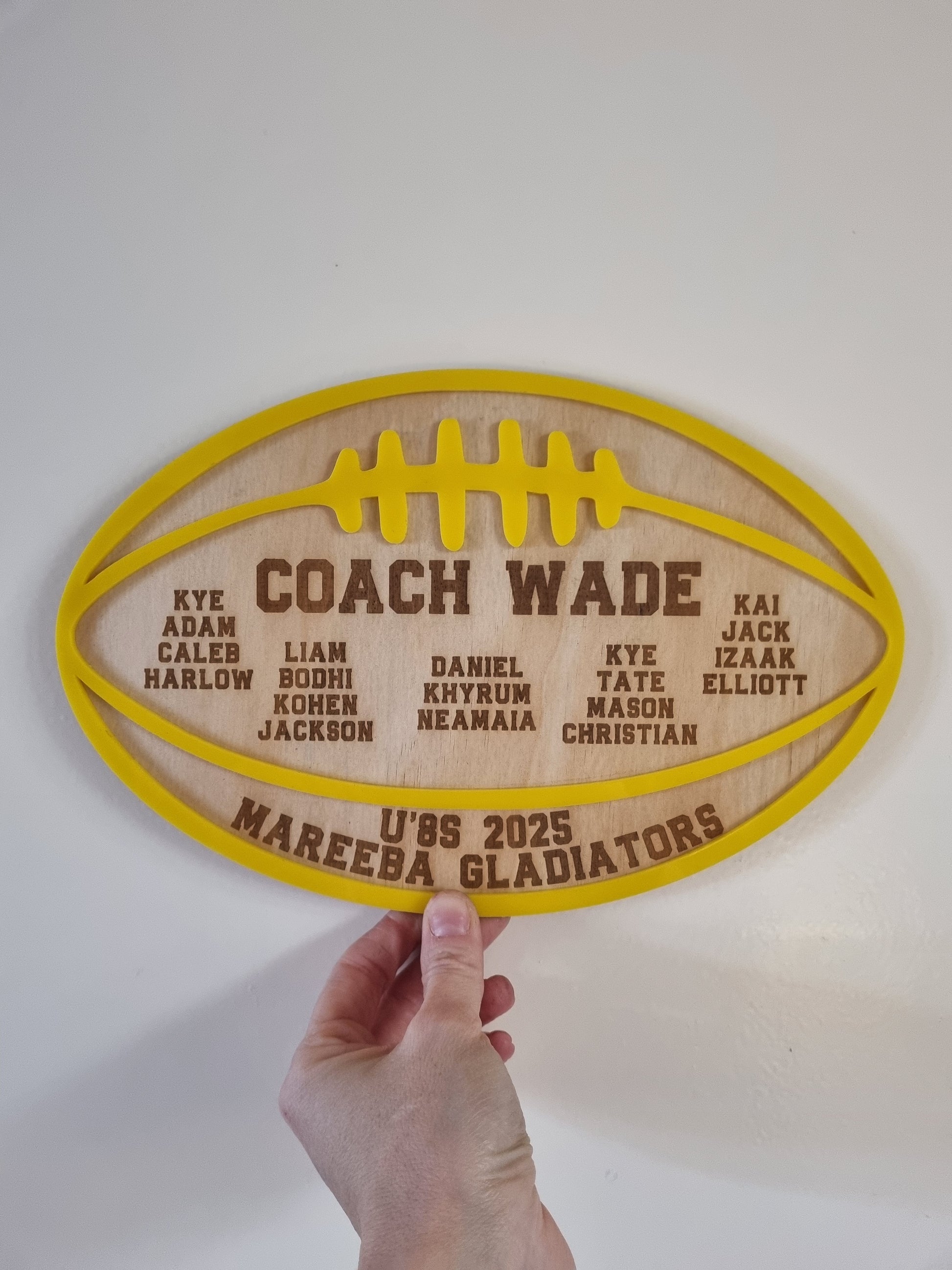 Football Coach Gift Plaque – Personalised AFL Team Keepsake
